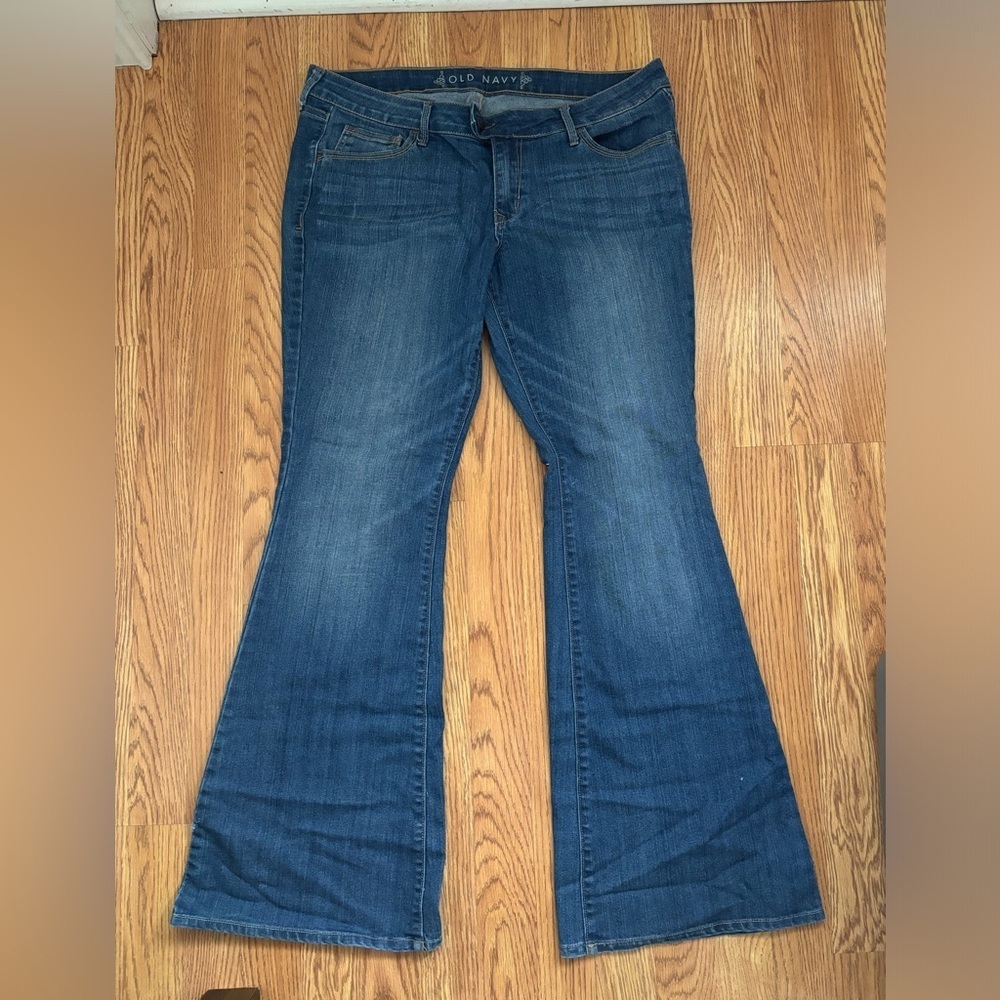 Old Navy Dark Blue Flare Jeans - Picture 2 of 6